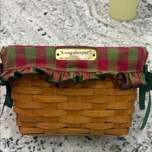 Longaberger Basket with Red and Green Plaid Lining